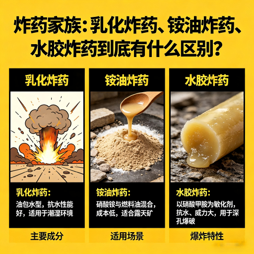 眉县炸药家族：乳化炸药、铵油炸药、水胶炸药到底有什么区别？